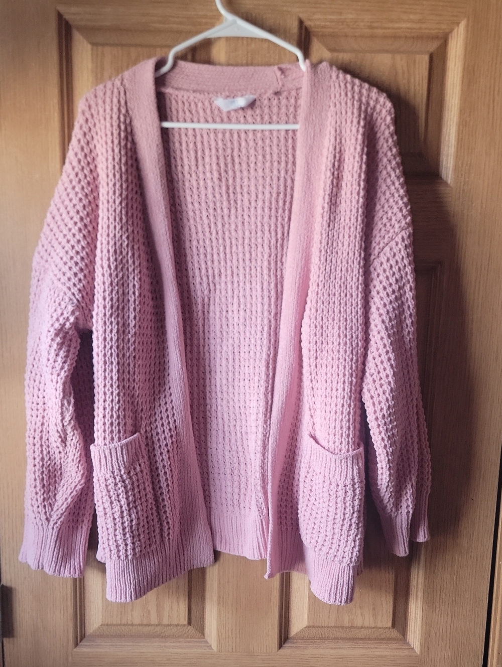 ✨️Closet Cleanout✨️ Time and Tru Blush Pink Waffle Knit Open-Front Cardigan